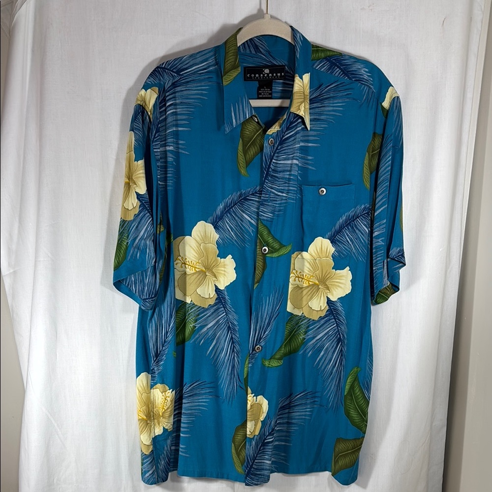 Consensus Blue Floral Men's Shirt